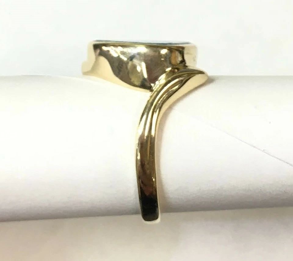 14K GOLD RING WITH NATURAL BOULDER OPAL, 0.03CTS OF DIAMOND ( SIZE: 8.25 ) 6G (1 of 2)