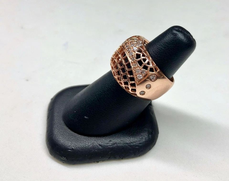 14K ROSE GOLD RING WITH 0.55CTW NATURAL DIAMONDS (SIZE 7) 7.5G (1 of 2)