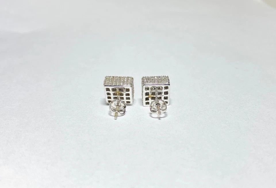 10K WHITE GOLD SQUARE CUBED EARRINGS WITH 1.25CTS OF DIAMONDS 3.4G: 10K WHITE GOLD SQUARE CUBED EARRINGS WITH 1.25CTS DIAMONDS 10k White Gold Square Cubed Earrings with 1.25CTS Diamonds You are bidding on a new with tags 10k White Gold Square Cubed Earrings with 1.25C