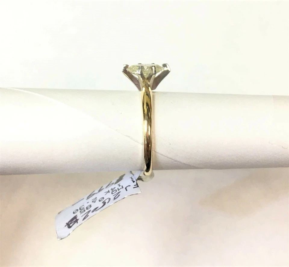 14K GOLD MARQUISE CUT SOLITAIRE DIAMOND RING 0.85CTS SIZE: 6 2.3G (1 of 2)