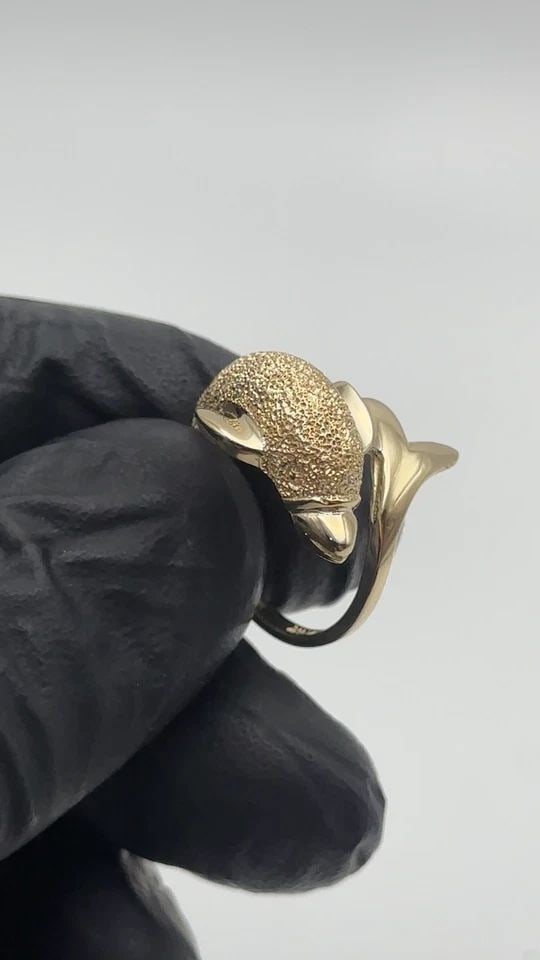 14K YELLOW GOLD DOLPHIN RING SIZE: 7 4.8 GRAMS (1 of 2)