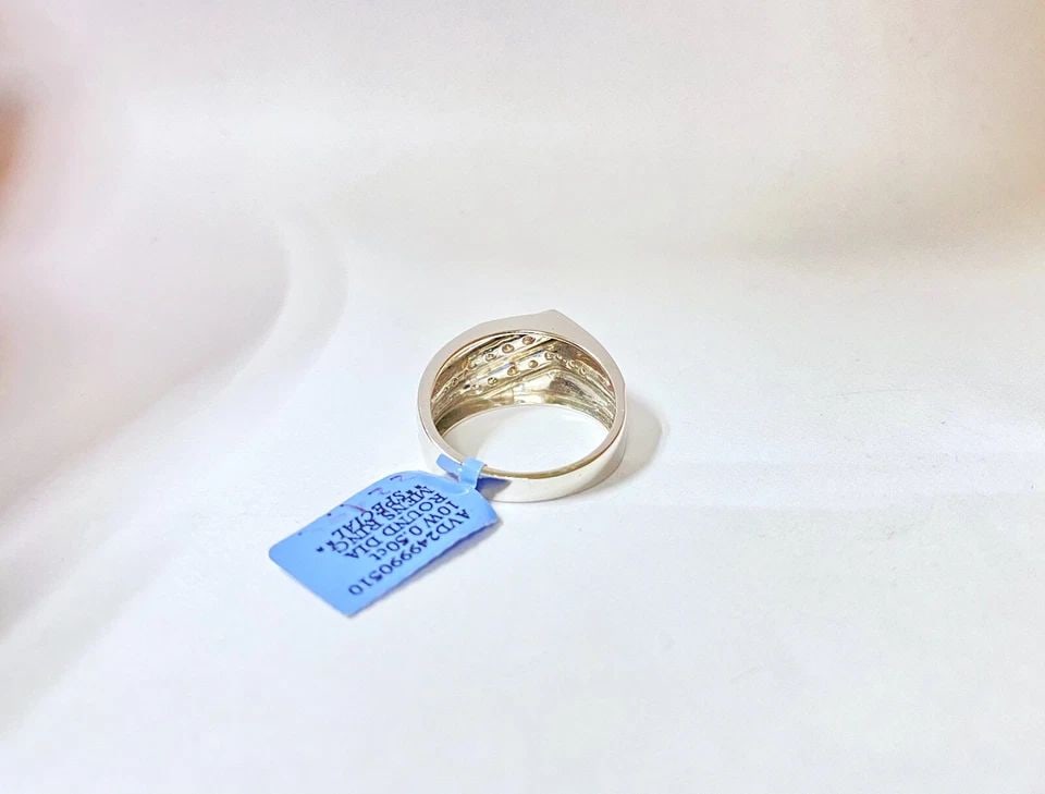 NEW 10K WHITE GOLD MEN'S RING WITH 0.50CTW DIAMONDS (SIZE 10.25) 5.3 GRAM (1 of 2)