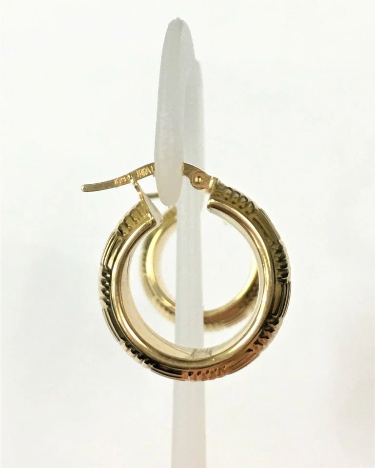 18K YELLOW GOLD HOOP EARRINGS WITH CLIP BACKS ( 3.4G ) (1 of 2)