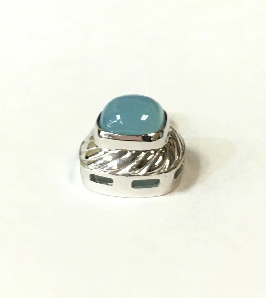 14K WHITE GOLD PENDANT WITH A 8MM CABOCHON CUT MOON STONE ( 4.4 GRAMS ) (1 of 2)