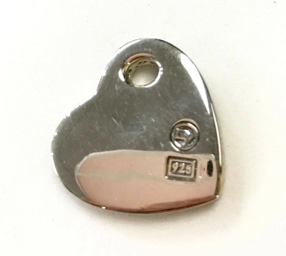 DAVID YURMAN 925 SILVER, 0.38CTS OF DIAMONDS, HEART PENDANT ( MISSING BAIL ) (1 of 2)