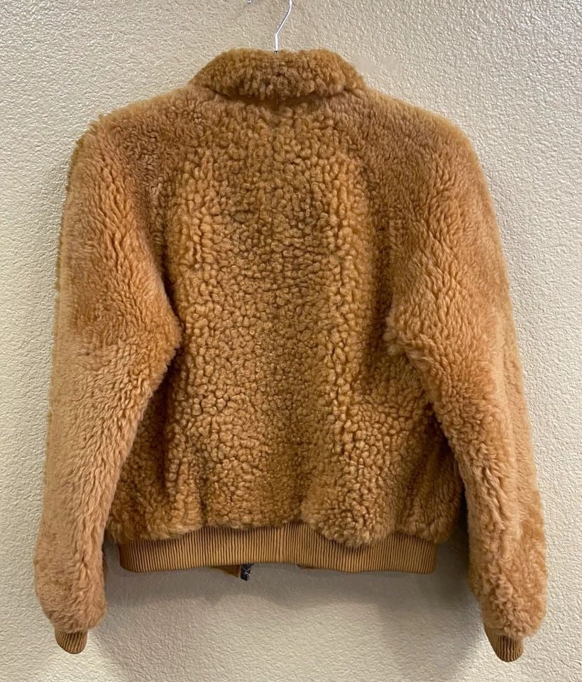 ISABEL MARANT REAL FUR SHEARLING SALVIA BOMBER JACKET DUST YELLOW ( SIZE: 40 ) (1 of 2)