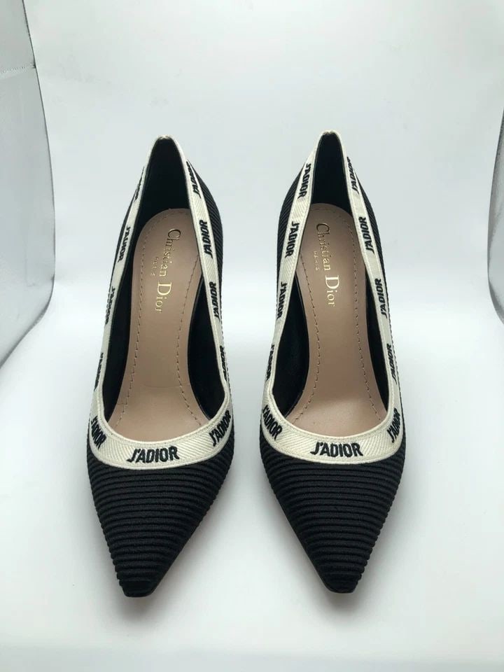 CHRISTIAN DIOR J'ADIOR PUMP HEELS WHITE RIBBON LOGO ALL AROUND (EU 37.5) (1 of 2)