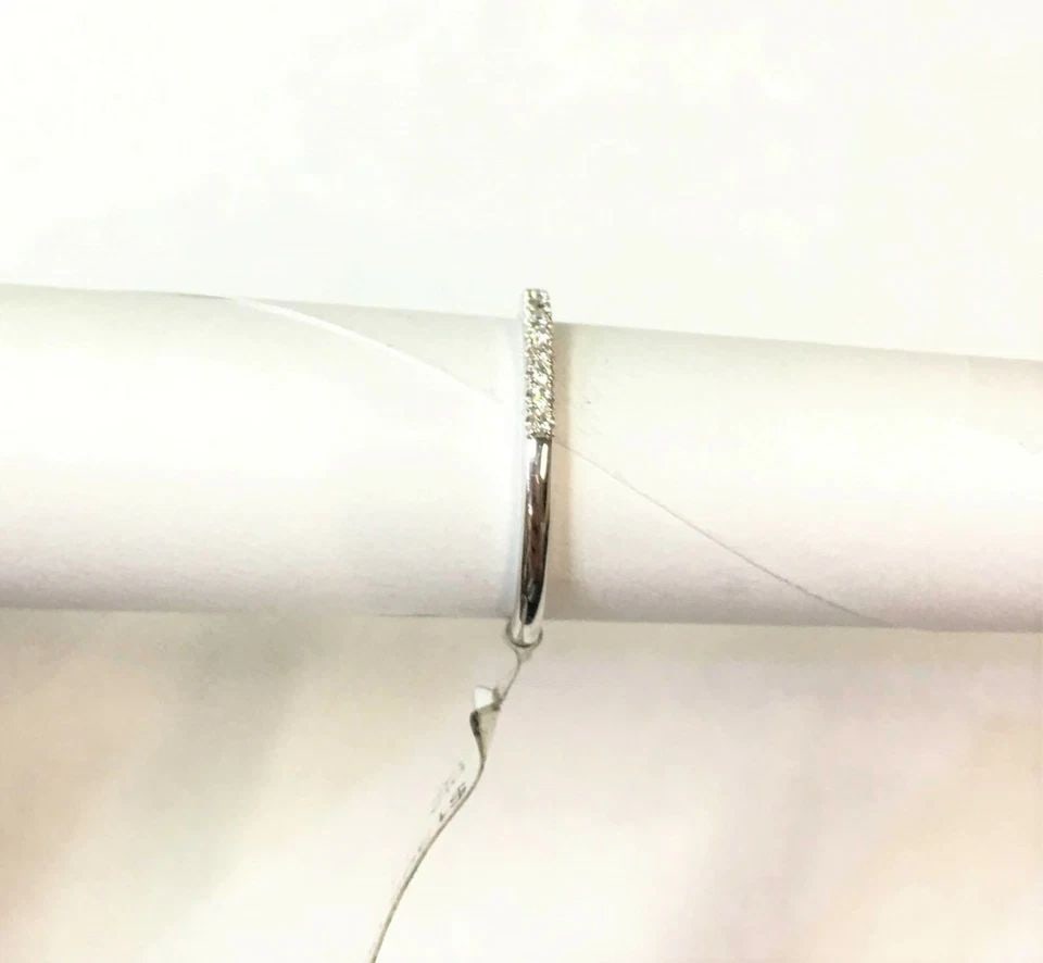 NEW GABRIEL & CO. 14K WHITE GOLD BAND WITH 0.13CTW DIAMONDS (SIZE 6.25) 1.6 GRAM (1 of 2)