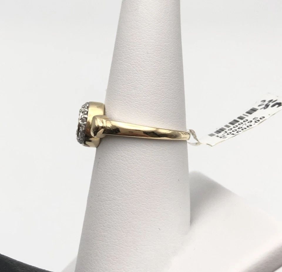 NEW 14K GOLD RING WITH ROUND HEAD/HEARTS, 0.35CTS DIAMONDS (SIZE 7.25) 3.4 GRAM: 14K YELLOW GOLD RING WITH ROUND HEAD/HEARTS SET WITH 0.35 CTS DIAMONDS SIZE 7.25 14k Yellow Gold Ring with Round Head/hearts set with 0.35 cts Diamonds size 7.25 You are bidding on a 14k Yellow Gold R