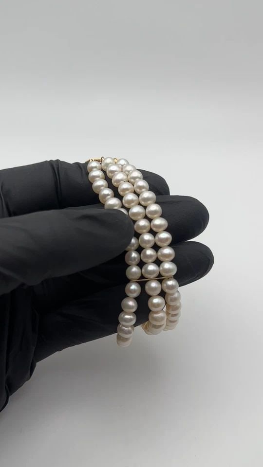 THREE LAYERED STYLE BRACELET WITH 14K GOLD CLASP AND BARS (7.5 INCH) 29.5 GRAMS (1 of 2)