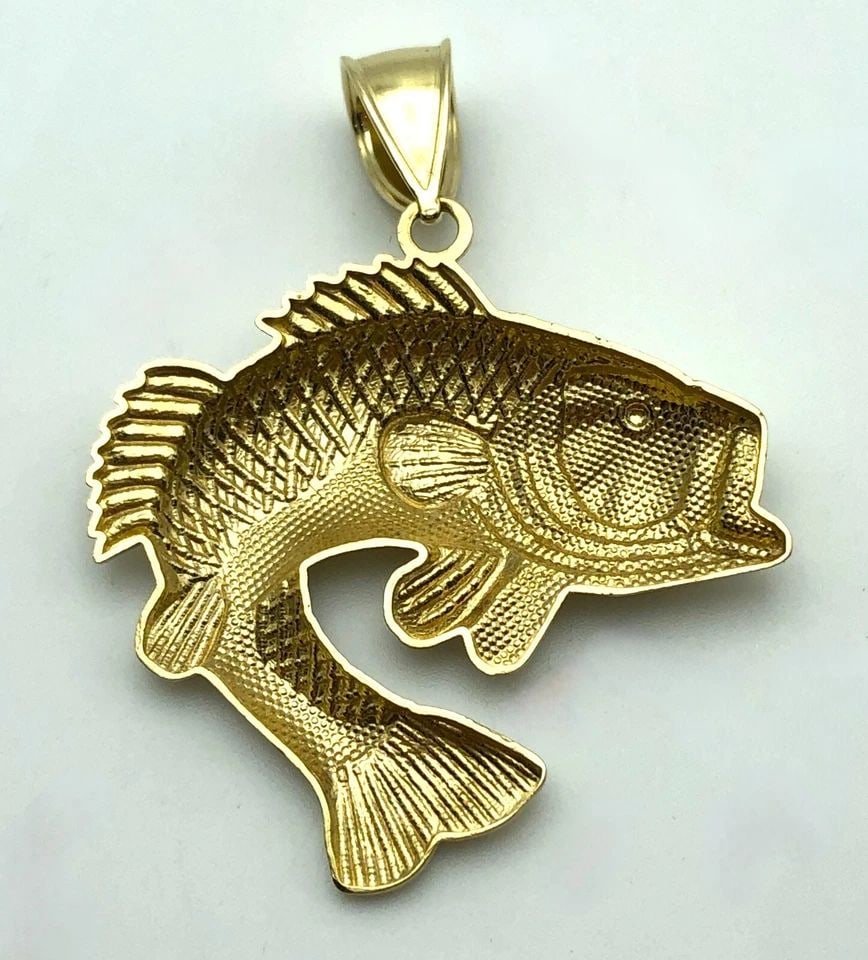 10K GOLD FISH / BASS PENDANT 4.4 GRAMS (1 of 2)