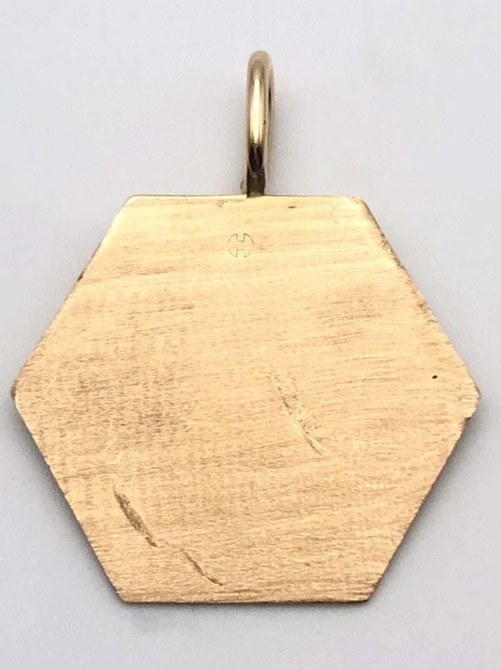 14K YELLOW GOLD MEDICAL ALERT OCTAGON PENDANT 3.3 GRAMS (1 of 2)