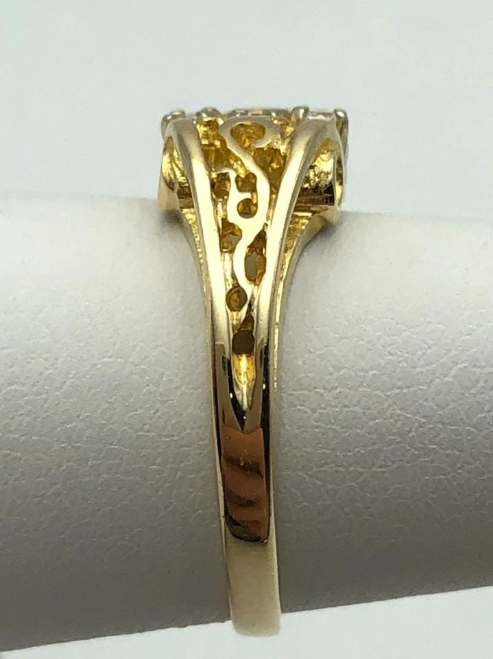 10K GOLD ARTISTIC / FILIGREE STYLE RING, 0.12CTW DIAMONDS (SIZE 6.25) 3.9 GRAMS (1 of 2)