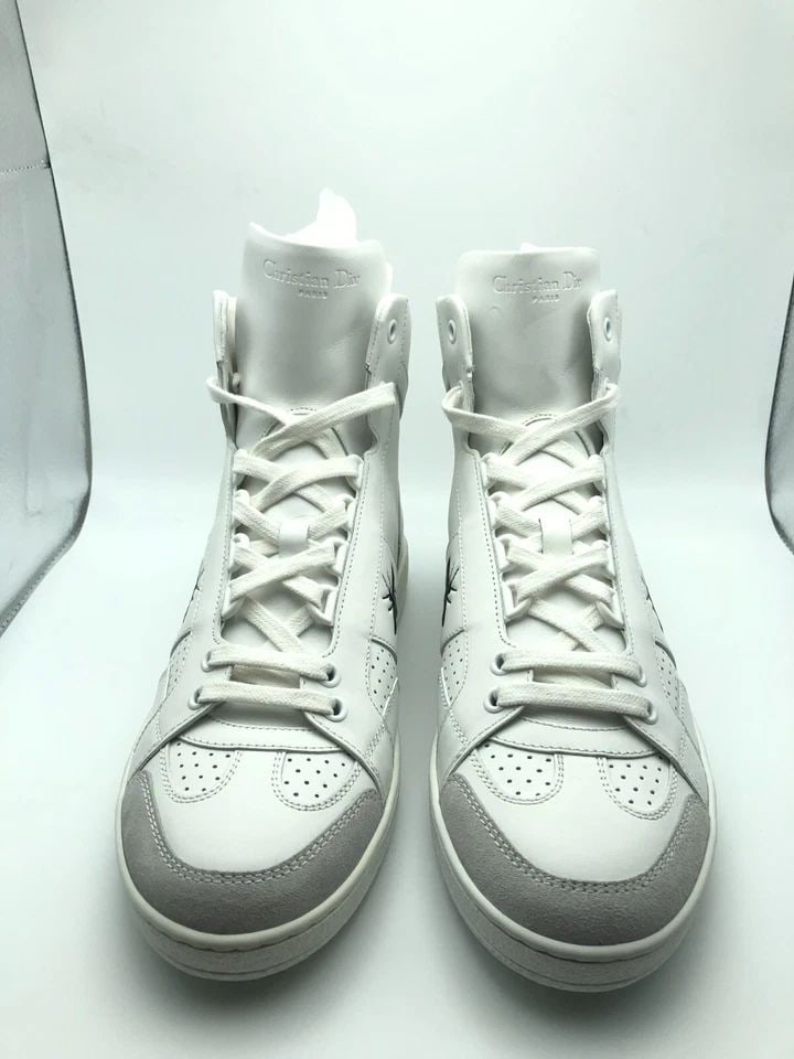 CHRISTIAN DIOR D-BEE LEATHER TRAINERS/SNEAKERS HIGH TOPS (SIZE: 37) (1 of 2)