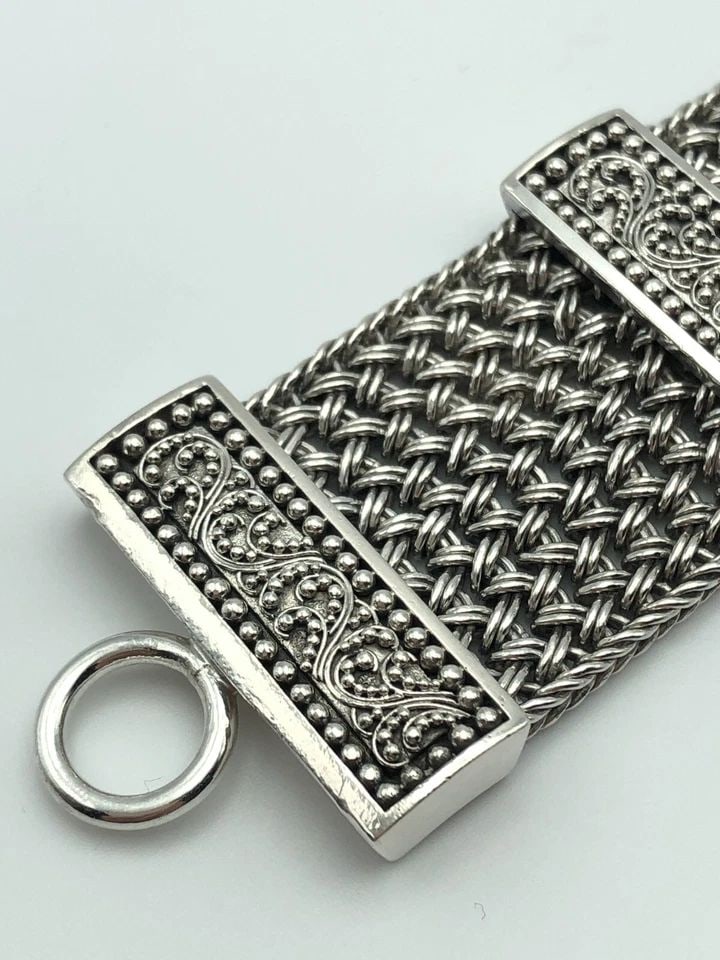 LOIS HILL 925 STERLING SILVER BRACELET VERY HEAVY ( 7 INCH ) 92 GRAMS (1 of 2)