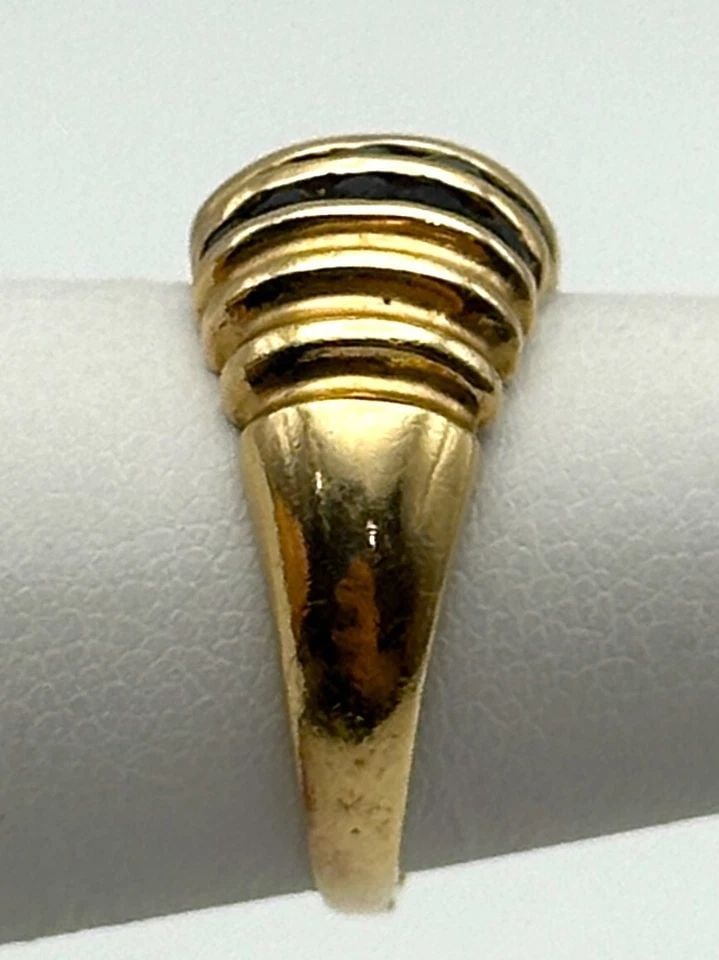 10K GOLD RING WITH 1.00CTW NATURAL SAPPHIRES (SIZE 4.75) 3.1 GRAM (1 of 2)