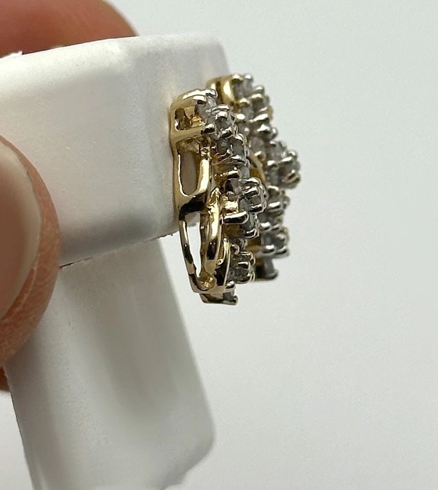 10K GOLD GRAPE CLUSTER STYLE EARRINGS WITH 0.96CTW NATURAL DIAMONDS 3.2 GRAMS (1 of 2)
