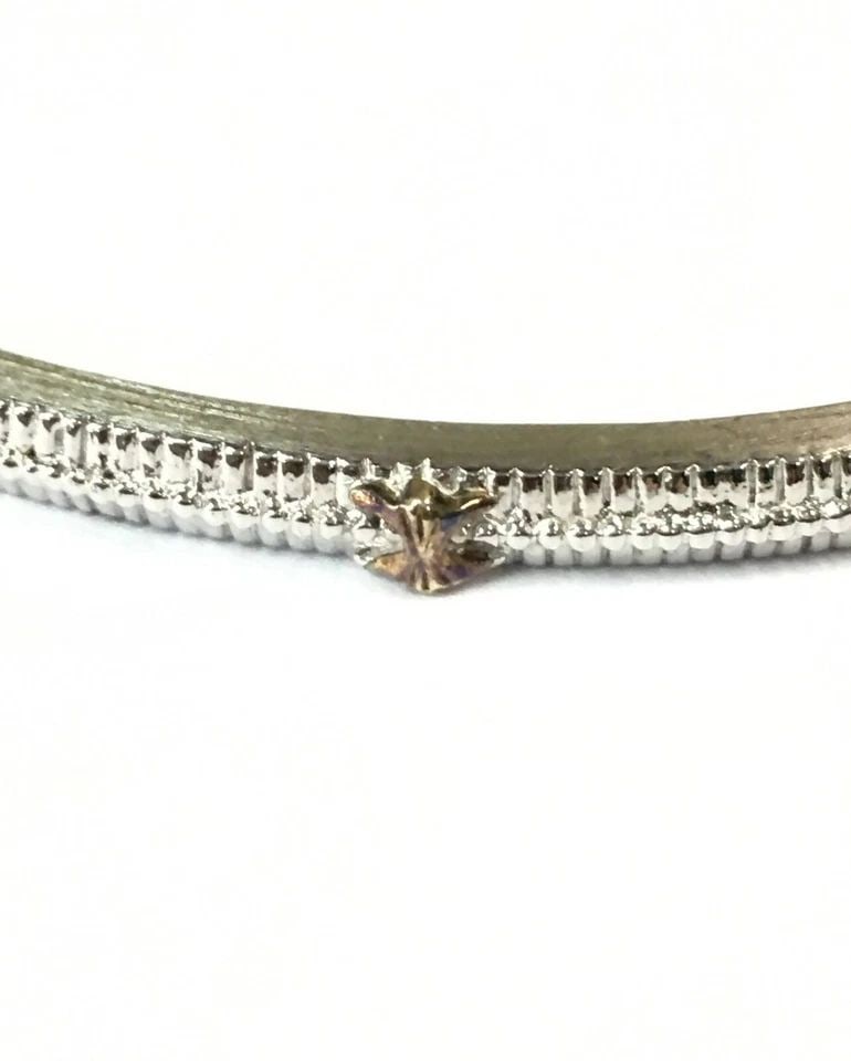GABRIEL & CO 925 STERLING SILVER BANGLE WITH 18K GOLD ACCENTS (17.1 GRAMS) (1 of 2)