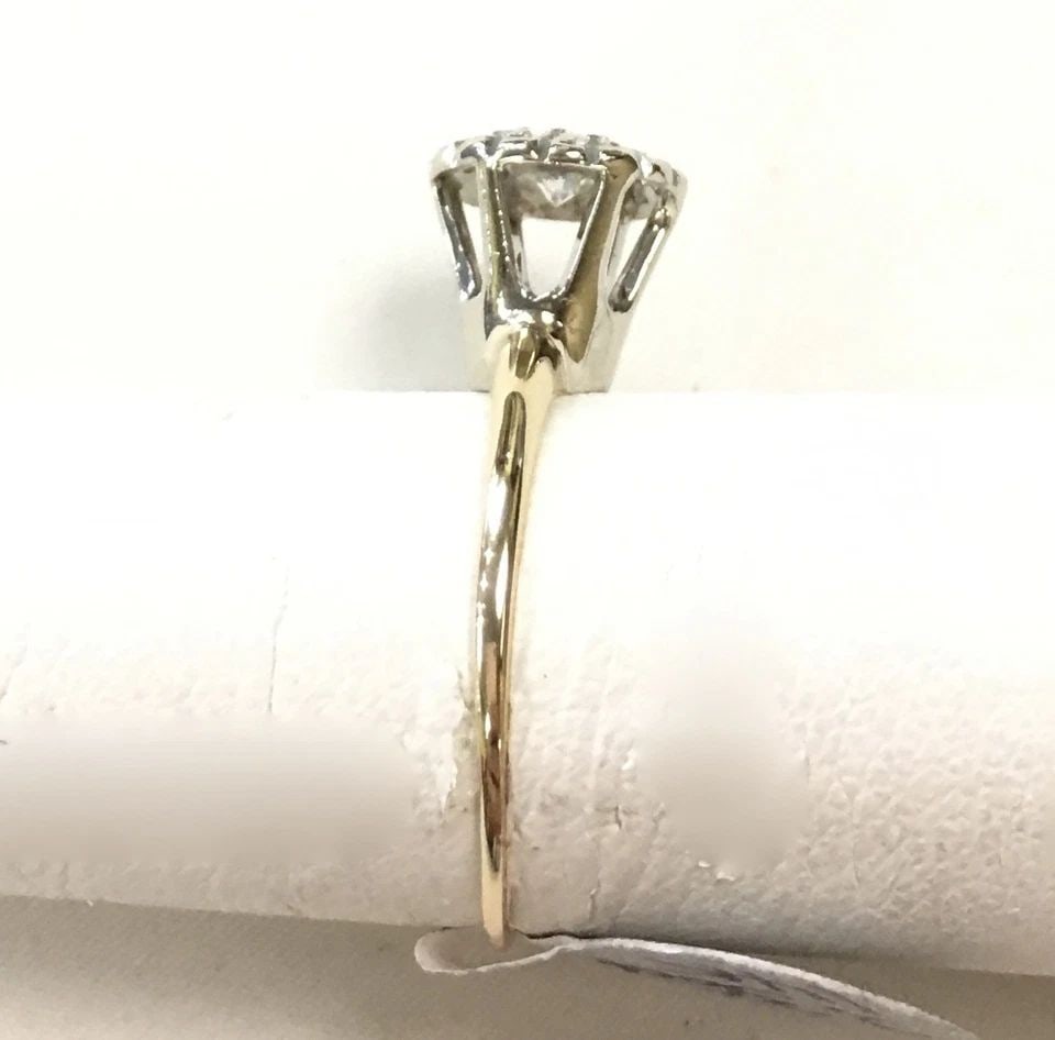 14K GOLD ANTIQUE RING WITH 0.36CTW NATURAL DIAMONDS (SIZE 6.5) 2.3 GRAMS (1 of 2)