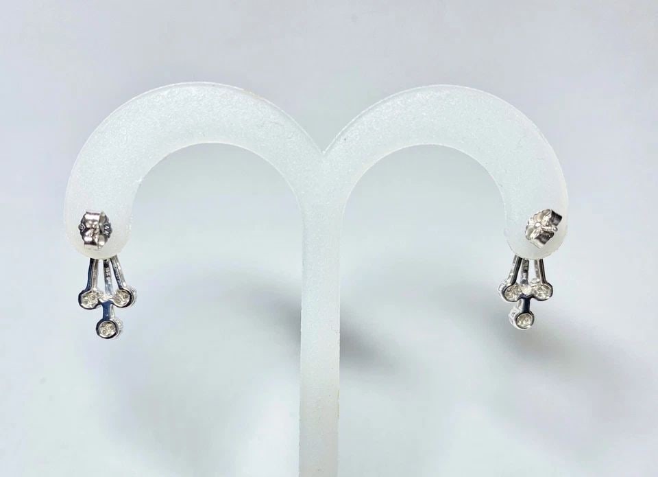 14K WHITE GOLD DANGLE STYLE EARRINGS WITH 0.25CTW NATURAL DIAMONDS 2.7 GRAMS (1 of 2)