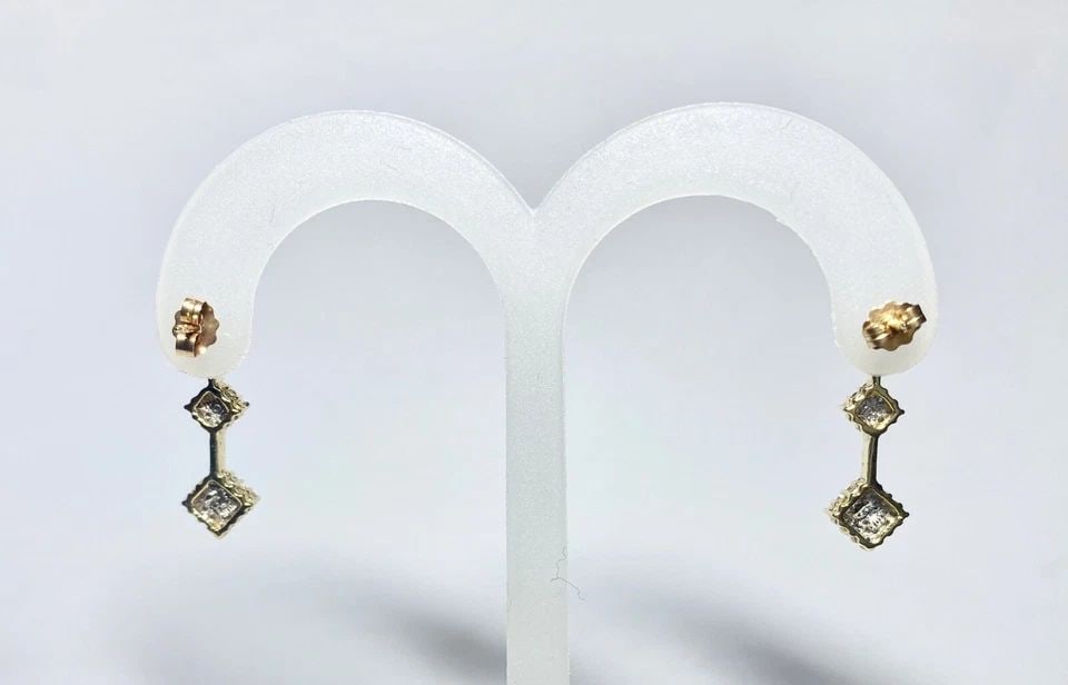 10K YELLOW GOLD PAST PRESENT FUTURE EARRINGS WITH 0.50CTWF DIAMONDS, 2.5 GRAM (1 of 2)