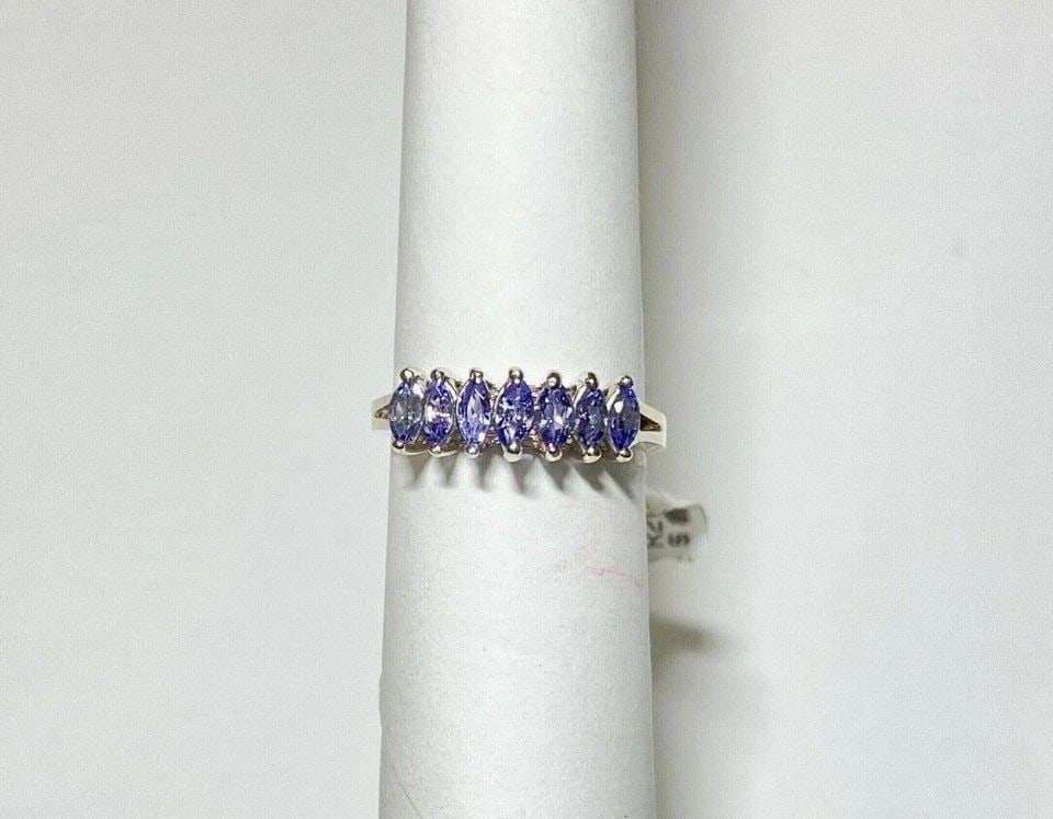 NEW WOMEN'S 14K WHITE GOLD RING WITH 0.65CTW TANZANITE (SIZE 5.75) 2.5 GRAM (1 of 2)