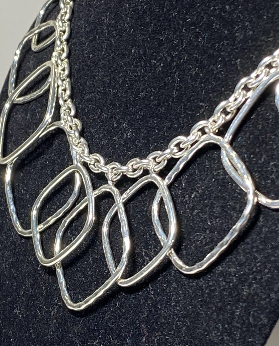 WOMEN'S 925 STERLING SILVER THISTLE & BEE NECKLACE ( 16 INCH ) 47.8G (1 of 2)