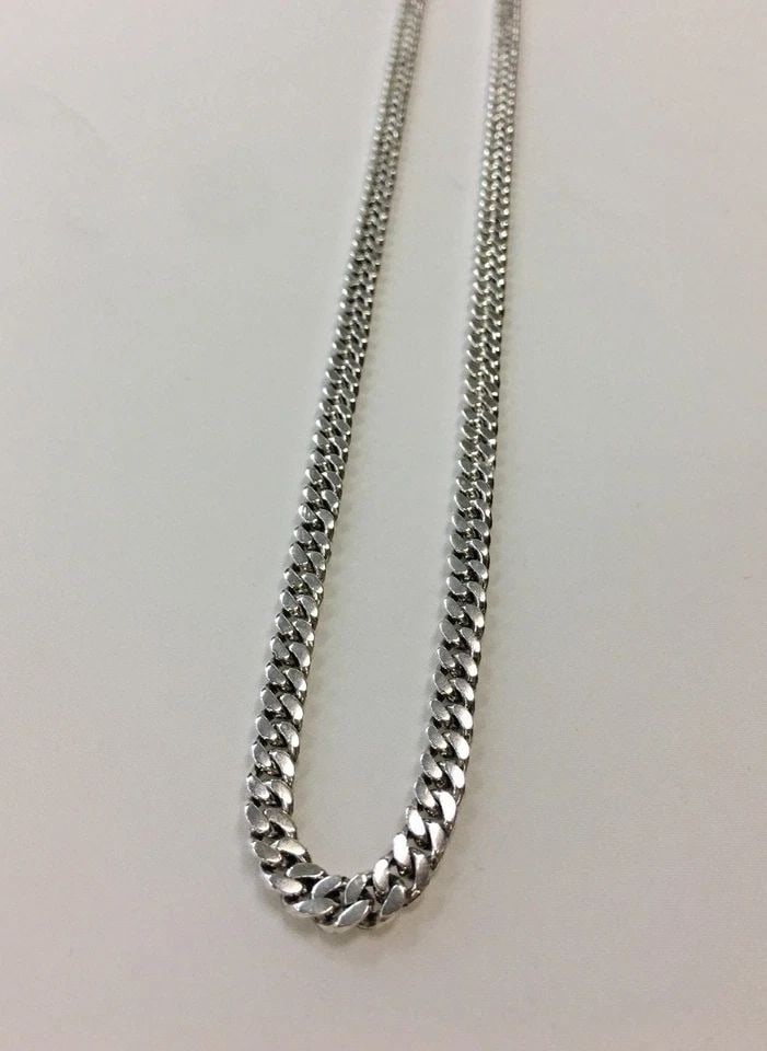STERLING SILVER CUBAN LINK CHAIN NECKLACE 5MM (24 INCH) 49.5 GRAMS (1 of 2)