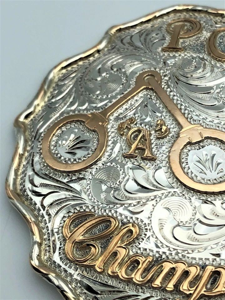 925 STERLING SILVER PCHA BELT BUCKLE BROKEN HORN BRAND 62.5 GRAMS (1 of 2)