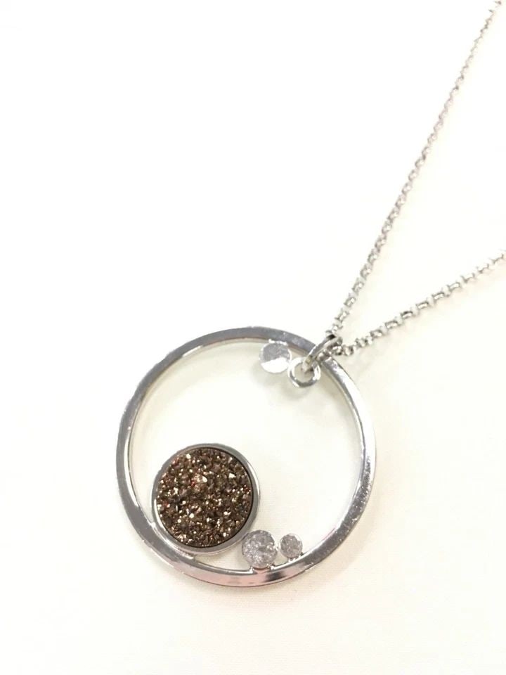 FREDERIC DUCLOS 925 STERLING SILVER NECKLACE, ROUND PENDANT ( 18 INCH ) 11.1G (1 of 2)