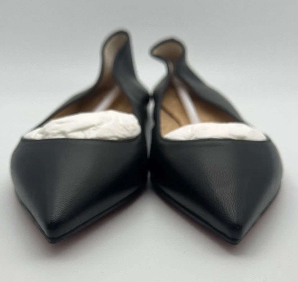 CHRISTIAN LOUBOUTIN POINTED TOE FLATS / SLIP-ON SHOES RED BOTTOMS EU 35.5: Christian Louboutin Pointed Toe Flats / Slip-on Shoes Red Bottoms Condition: Almost New, outer body has some scuffs from being moved around in inventory, no box or papers, never owned or worn by anyon
