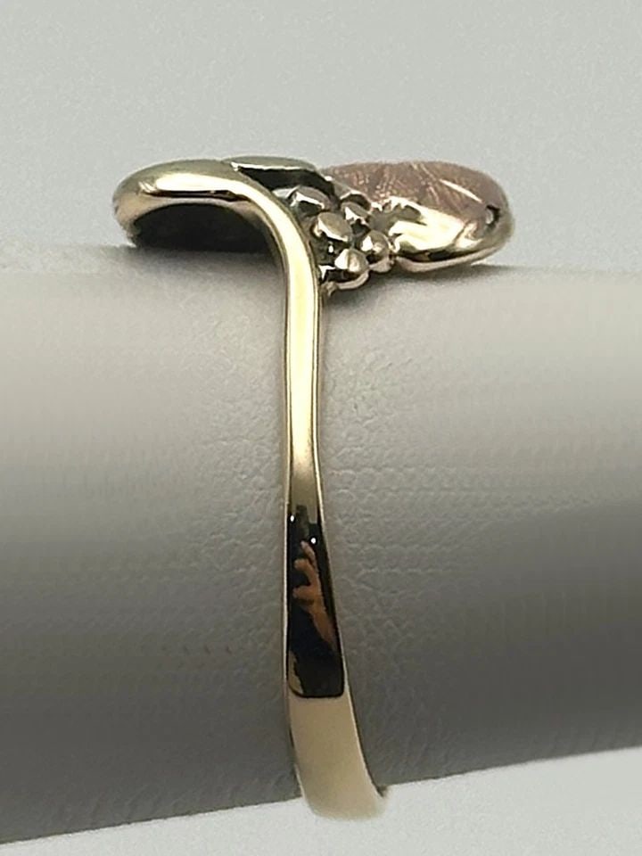 10K GOLD BLACK HILLS GOLD LEAFY STYLE RING (SIZE 6) 1.9 GRAMS: 10K GOLD BLACK HILLS GOLD LEAFY STYLE RING (SIZE: 6) 1.9 GRAMS 10k Gold Black Hills Gold Leafy style Ring Condition: Used, has been fully cleaned and inspected by our in house Jewelers Material: 10k Y