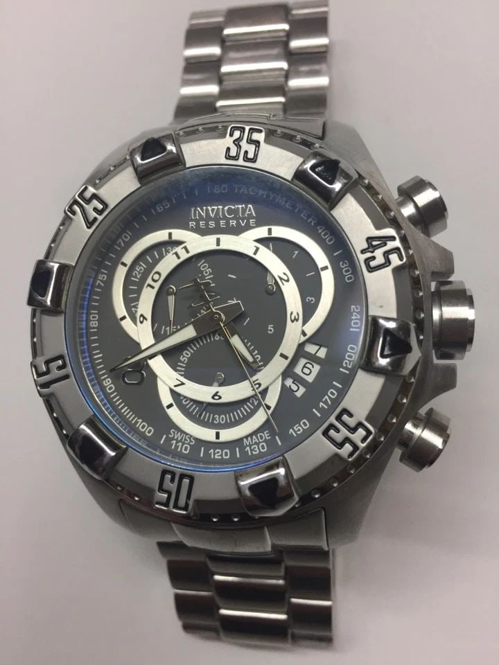 INVICTA RESERVE CHRONOGRAPH GRAY DIAL STAINLESS STEEL MEN'S WATCH 5524 (1 of 2)