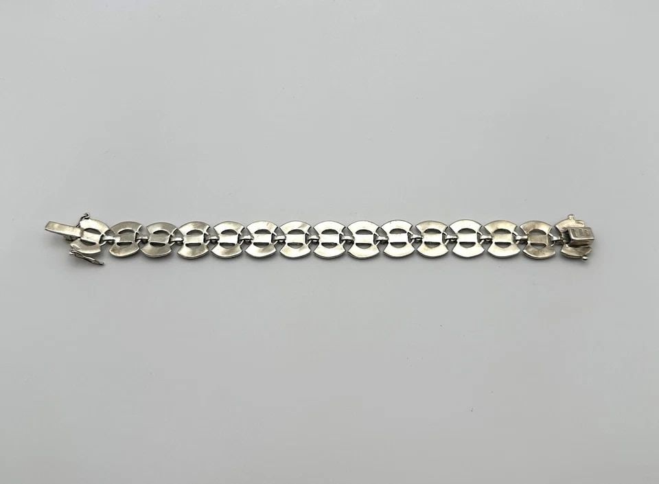 HAN THAILAND 925 STERLING SILVER ART DECO BRACELET, MARCASITE (7 INCH) 19.5 GRAM (1 of 2)