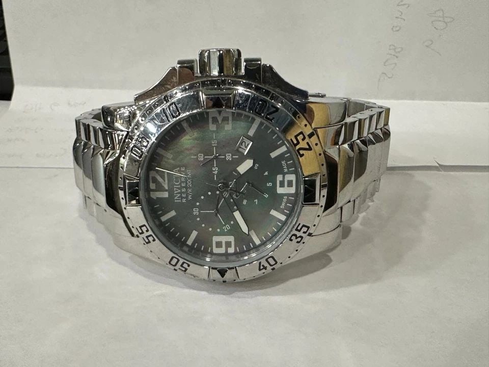 INVICTA RESERVE EXCURSION CHRONOGRAPH MOP DIAL STAINLESS STEEL MEN'S WATCH 6258 (1 of 2)