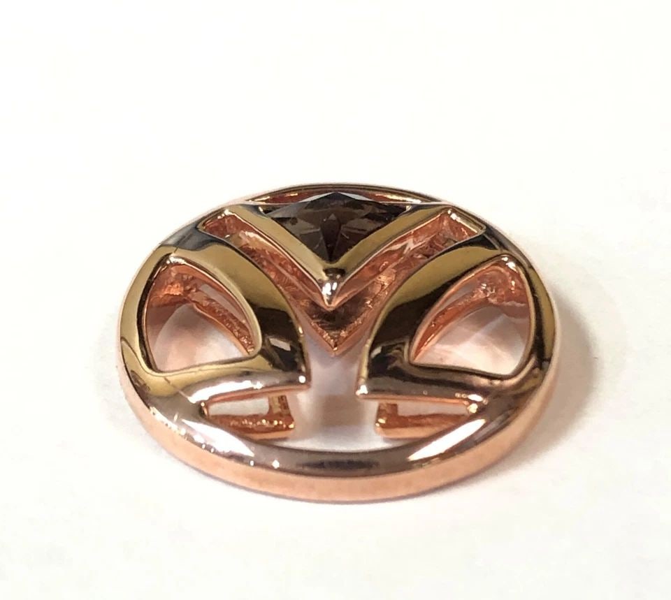 LEVIAN STERLING SILVER 925 ROSE TONED TRILLION CUT SMOKY QUARTZ PENDANT 4 GRAMS (1 of 2)