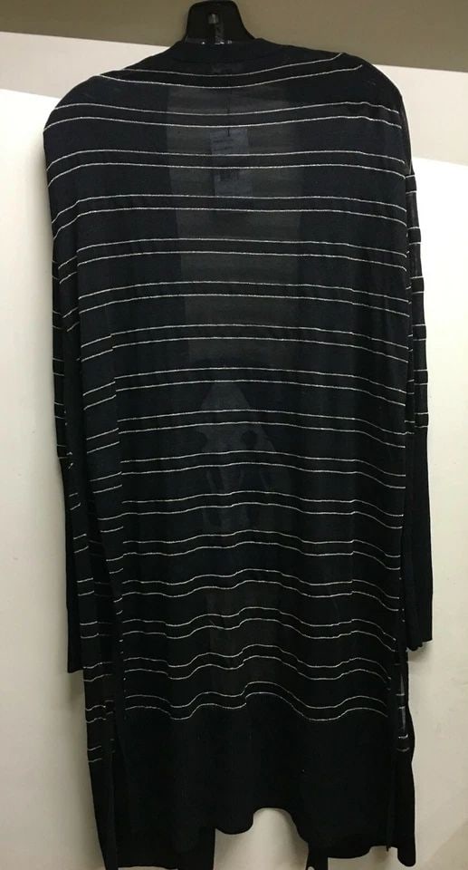 LAFAYETTE 148 WOMAN'S THIN OVER CLOAK TRANSPARENT BLACK WITH GOLD STRIPES (1 of 2)