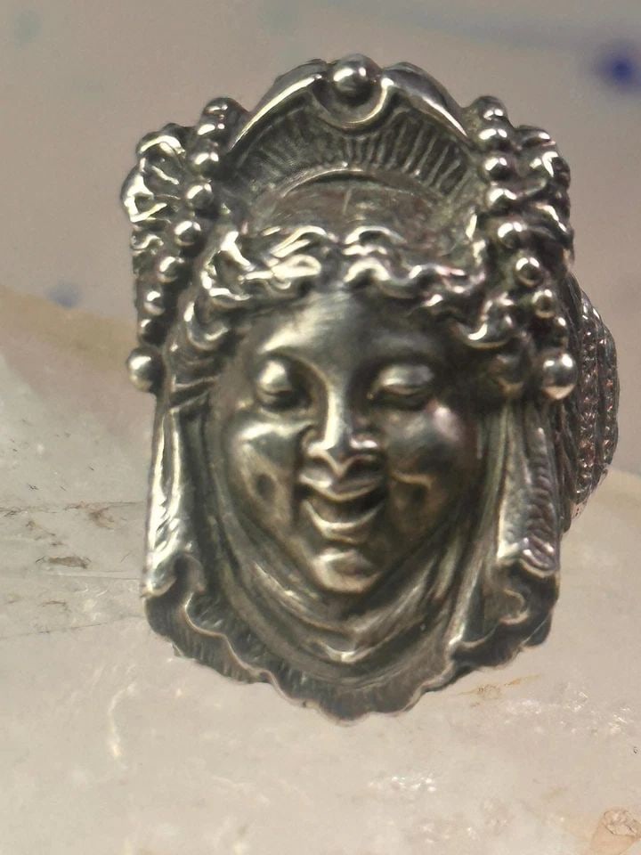 POISON RING LADY VICTORIAN PILL POISON BAND SOLID SIZE 6.50 STERLING SILVER WOME (1 of 1)