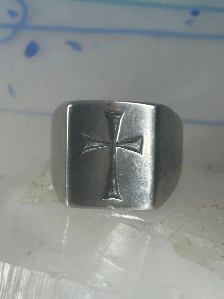 JAMES AVERY RING HEAVY CROSS BAND SIZE 9 STERLING SILVER RELIGIOUS MEN WOMEN (1 of 1)