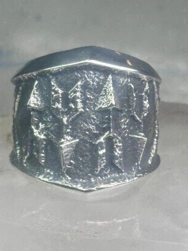 KEVIN YAZZIE RING NAVAJO ARROW TUFA BAND STERLING SILVER SIZE 9.25 WOMEN MEN (1 of 1)