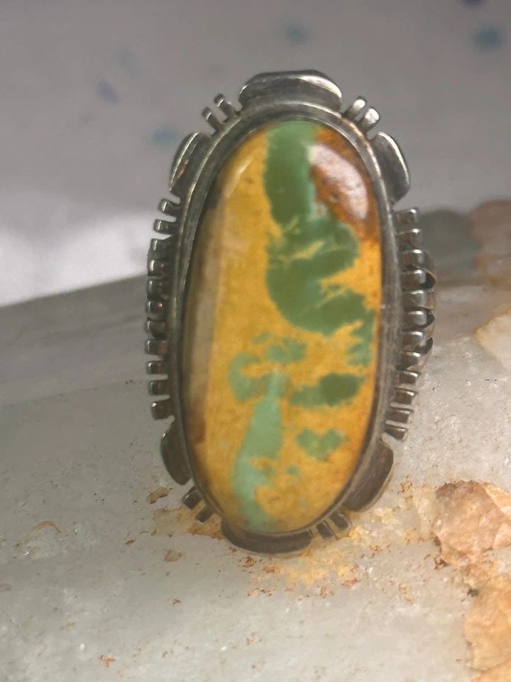 TURQUOISE RING NAVAJO SIZE 5.50 STERLING SILVER WOMEN (1 of 1)