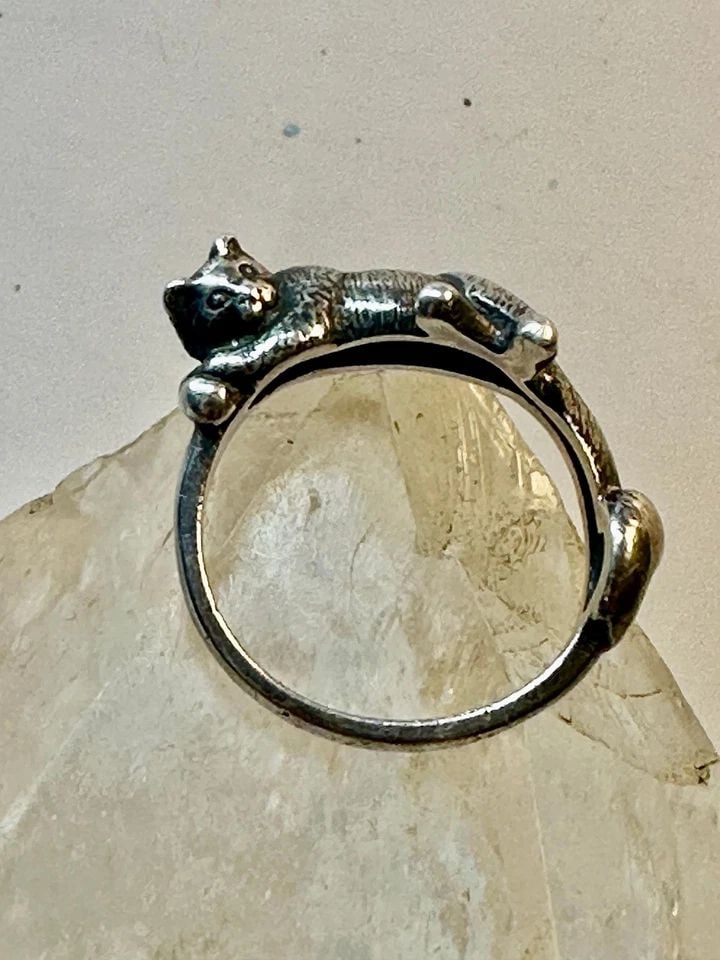 CAT RING JAMES AVERY BAND SIZE 4.75 STERLING SILVER PINKY WOMEN GIRLS (1 of 2)