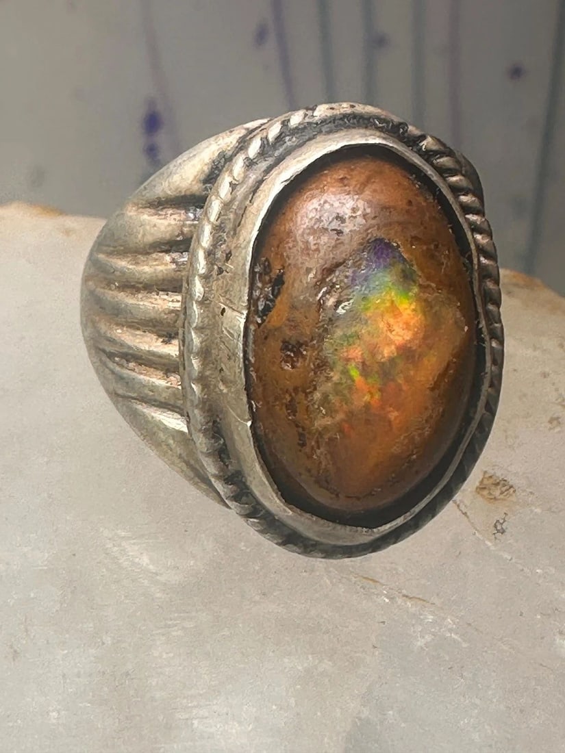 VINTAGE RING BOULDER OPAL MEXICO RICHARD GUAD BAND SIZE 8 STERLING SILVER WOMEN (1 of 2)