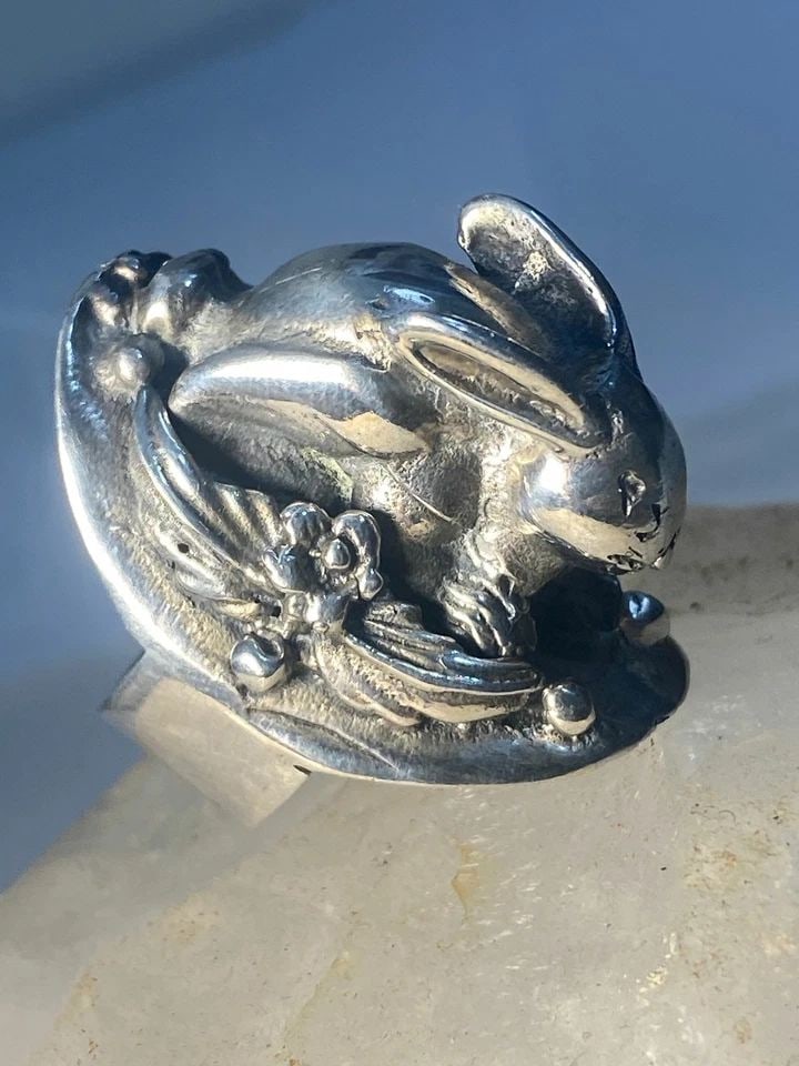 RABBIT RING SIZE 5.25 ANIMAL BAND STERLING SILVER WOMEN GIRLS (1 of 1)