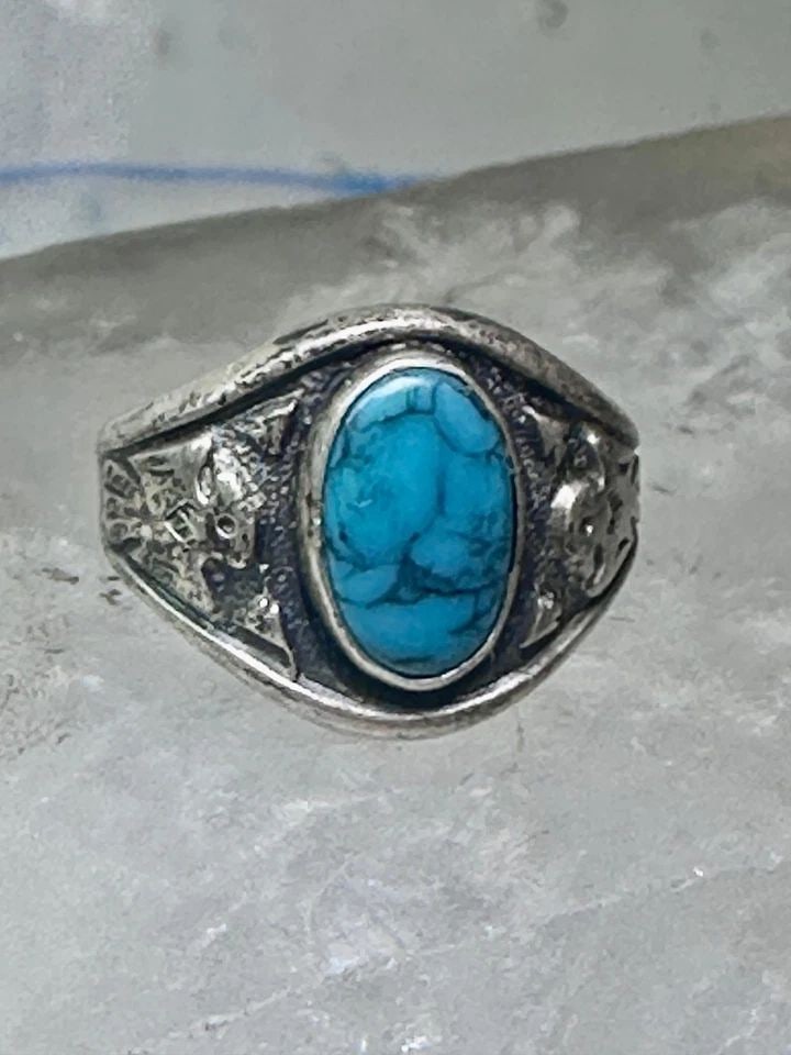 NAVAJO PHOENIX BELL TRADING RING TURQUOISE BAND SIZE 5.75 STERLING SILVER WOMEN: NAVAJO PHOENIX BELL TRADING RING TURQUOISE BAND SIZE 5.75 STERLING SILVER WOMEN Navajo Phoenix Bell trading Ring Turquoise Band size 5.75 sterling silver women girls Size 5.75 Weight 4g Width 1/2" Thi