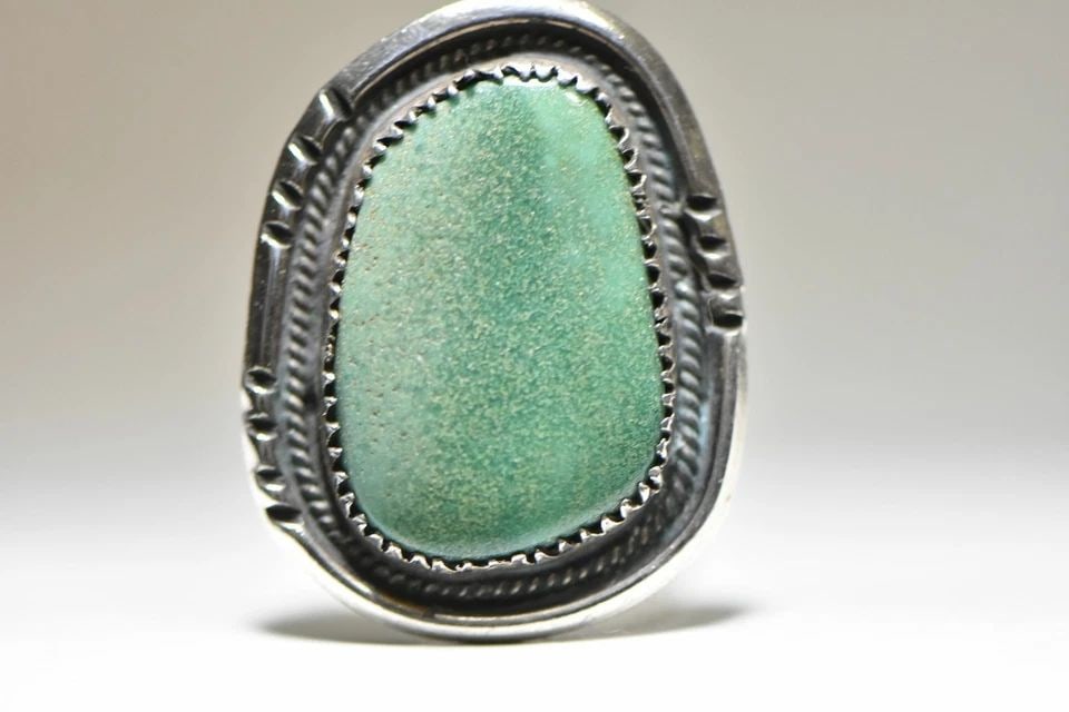 TURQUOISE RING LONG NAVAJO SOUTHWEST STERLING SILVER (1 of 2)