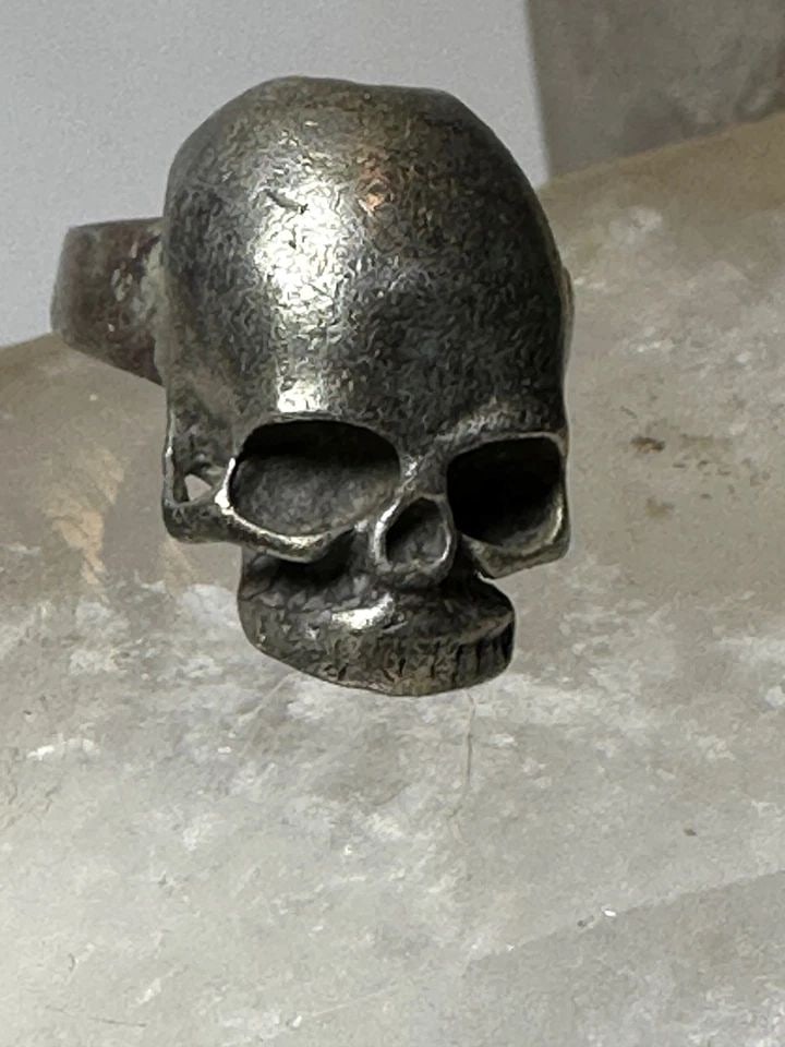 SKULL RING SIZE 7.75 BIKER BAND CAST RING DARK 800 SILVER FROM UKRAINE: SKULL RING SIZE 7.75 BIKER BAND CAST RING DARK 800 SILVER FROM UKRAINE Skull ring size 7.75 biker band cast ring dark 800 silver from Ukraine I leave the rings unpolished until I sell .. If the buyer 