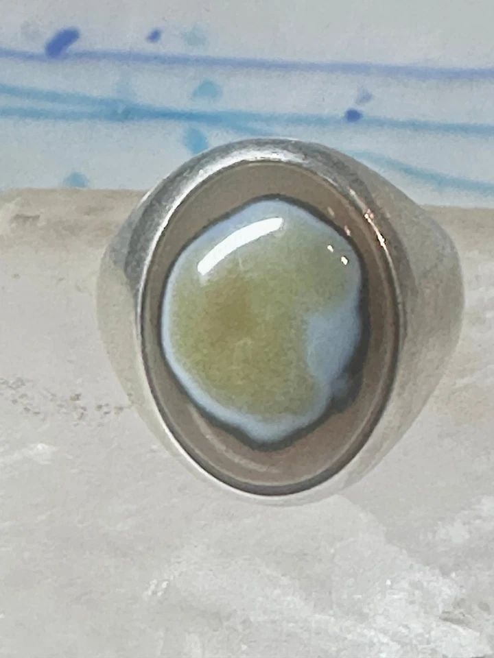 AGATE RING WM WHEELER RING BAND STERLING SILVER SIZE 9.50 WOMEN MEN (1 of 2)