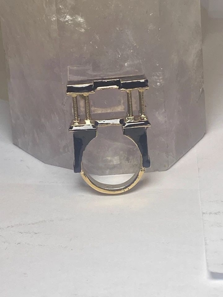 ARCHITECTURAL RING NEOCLASSICAL COLUMNS BAND STERLING SILVER WOMEN (1 of 1)