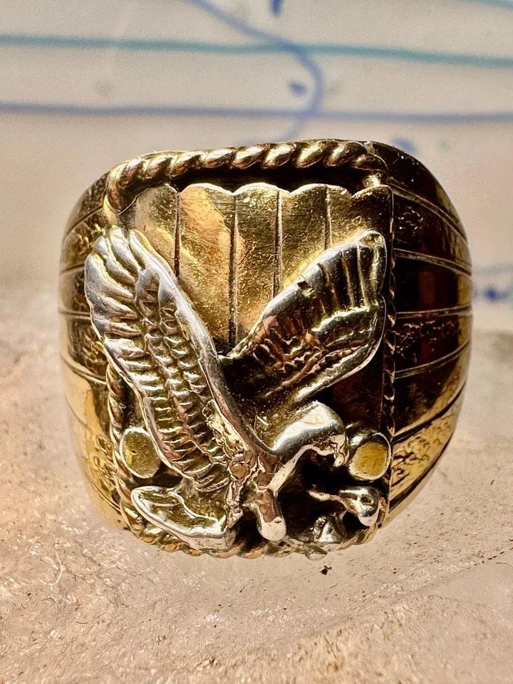 EAGLE RING SIZE 11 NAVAJO S RAY STERLING SILVER WOMEN MEN (1 of 1)